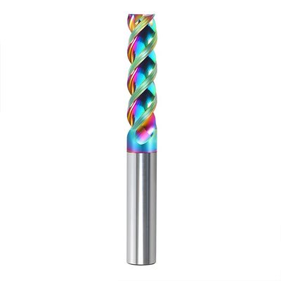 3-فلوت Tungsten Carbide End Mill با 65 ° U-خرید و دانه های نازک 0.6um برای ماشین آلات CNC درخشش بالا