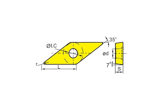 ورودی CNC VCMT با دقت طراحی شده با زاویه 35 ° V و زاویه 7 ° C برای برش آلیاژ در دمای بالا