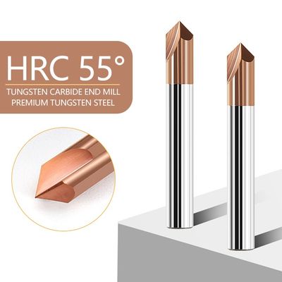 Tungsten Carbide End Mill with 55-Degree Straight Groove and nACo4 Coating for CNC Machining Centers