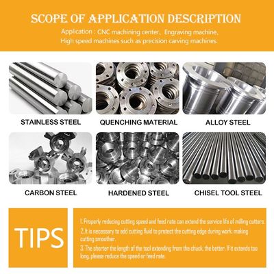 فرز انتهایی کاربید تنگستن 4 شیاره با پوشش nACo4 برای ماشینکاری فولاد ضد زنگ