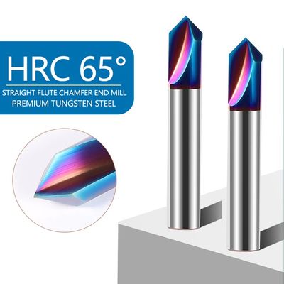65° ابزار چامفر 2 فلوت با زاویه 90° ماشین برش کربید وولفستم برای فولاد ضد زنگ