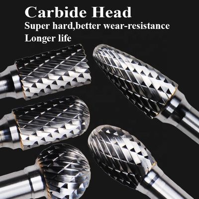 12 Collet Single Double Cut Carbide Rotary Burr File Swivel شکل نوع B