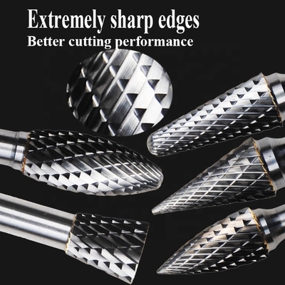12 Collet Single Double Cut Carbide Rotary Burr File Swivel شکل نوع B