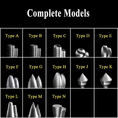 پرونده 6 میلی متری نوع E Se Shape تنگستن کاربید حفره بلند 1/4 اینچی لبه چرخشی