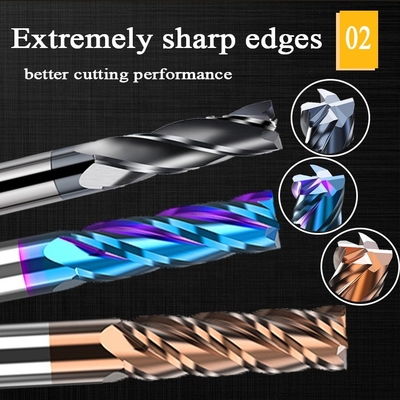 1/4 اینچ CNC جامد برش لحیم کاری کاربید تنگستن انتهای آسیاب چوب خشن