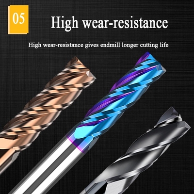 Hrc 45 فلوت معکوس کاربید پایان آسیاب برش 40mm 16mm نوع ساقه