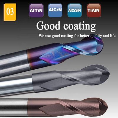 CNC کاربید تنگستن انتهای آسیاب 2 میلی متر 12 میلی متر 6 میلی متر 200 میلی متر 6 فرز بینی توپی