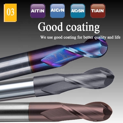 CNC کاربید تنگستن انتهای آسیاب 2 میلی متر 12 میلی متر 6 میلی متر 200 میلی متر 6 فرز بینی توپی