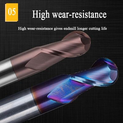 CNC کاربید تنگستن انتهای آسیاب 2 میلی متر 12 میلی متر 6 میلی متر 200 میلی متر 6 فرز بینی توپی